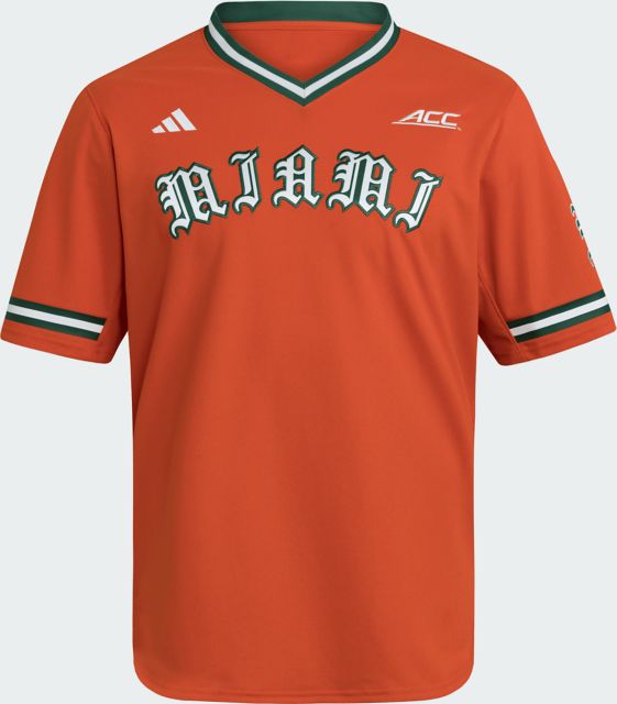 University of Miami Hurricanes adidas Baseball Replica V-Neck Jersey