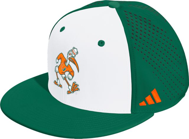 University of Miami Hurricanes adidas Flat Bill Perforated Cap