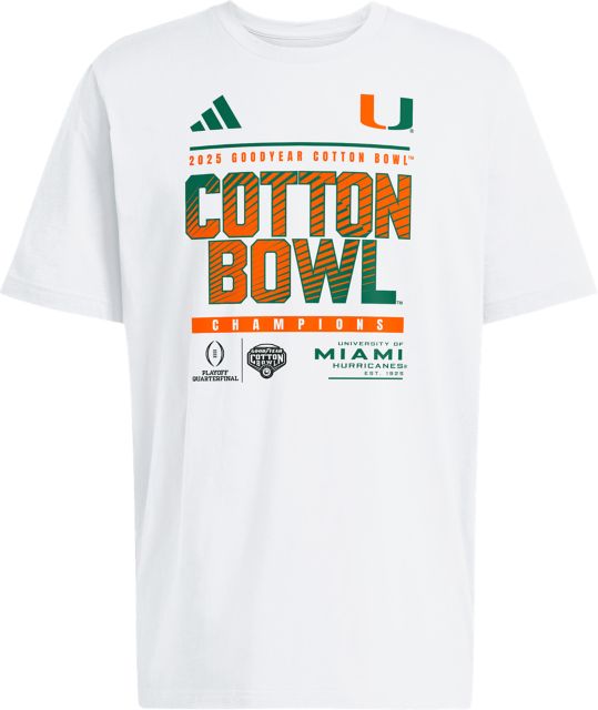 University of Miami Hurricanes Football 2025 College Football Playoffs Cotton Bowl Champions Short Sleeve T-Shirt