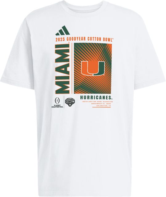 University of Miami Hurricanes Football 2025 College Football Playoffs Cotton Bowl Bound Short Sleeve T-Shirt