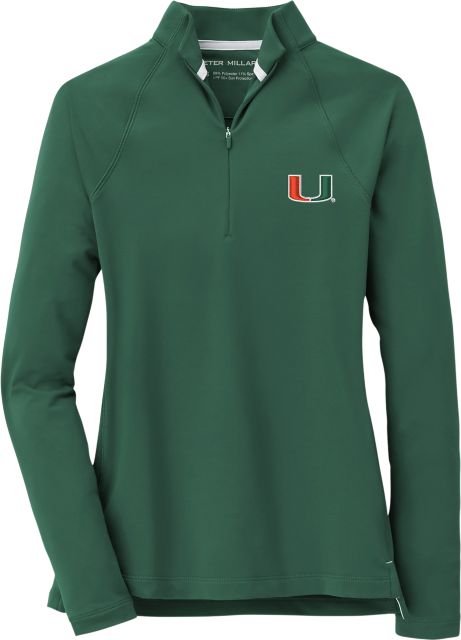 University of Miami Women's Raglan Sleeve Perth 1/4 Zip
