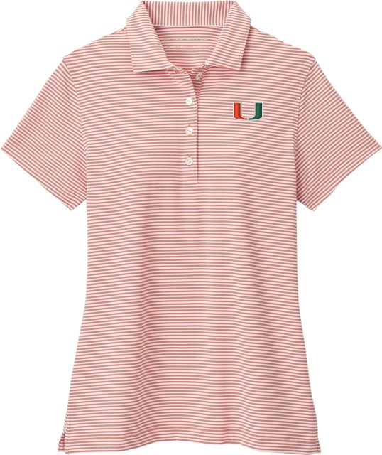 University of Miami Women's Vista Stripe Short-Sleeve Jersey Polo