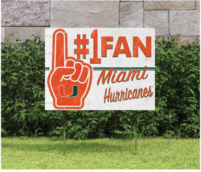 University of Miami 18x24 #1 Fan Lawn Sign