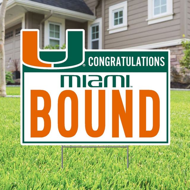 University of Miami Bound 22 x 19 Lawn Sign
