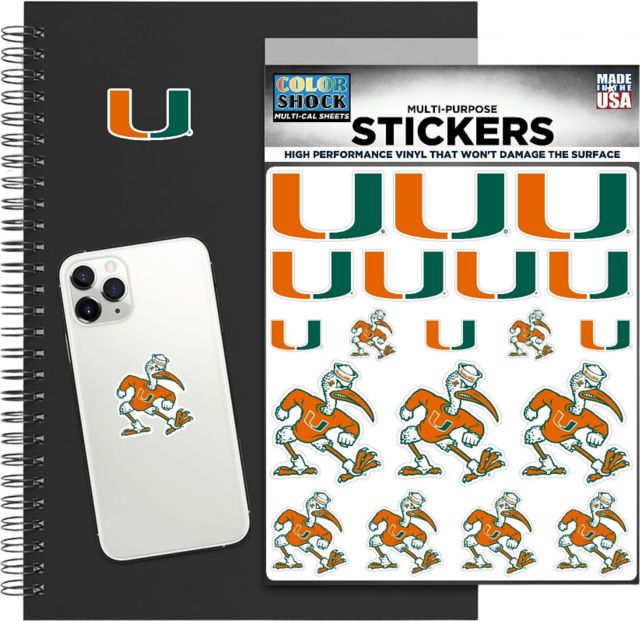 University of Miami Sticker Sheet