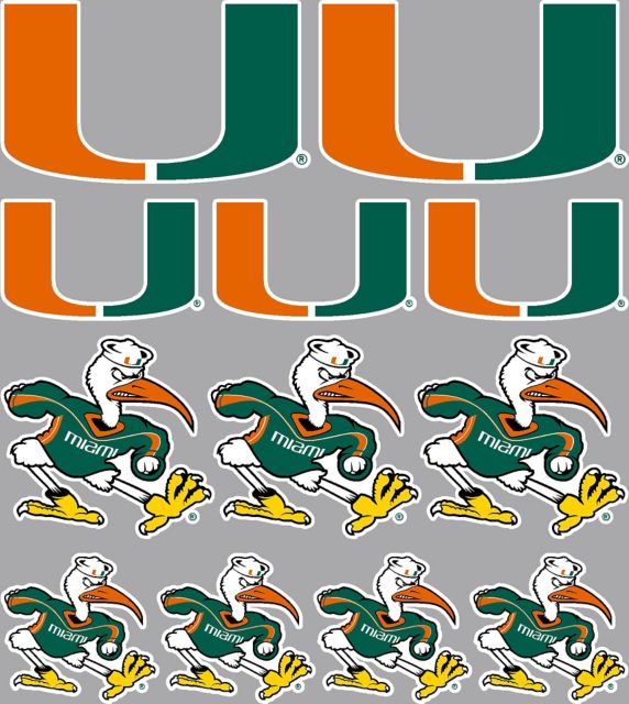 University of Miami Hurricanes Sticker Sheet