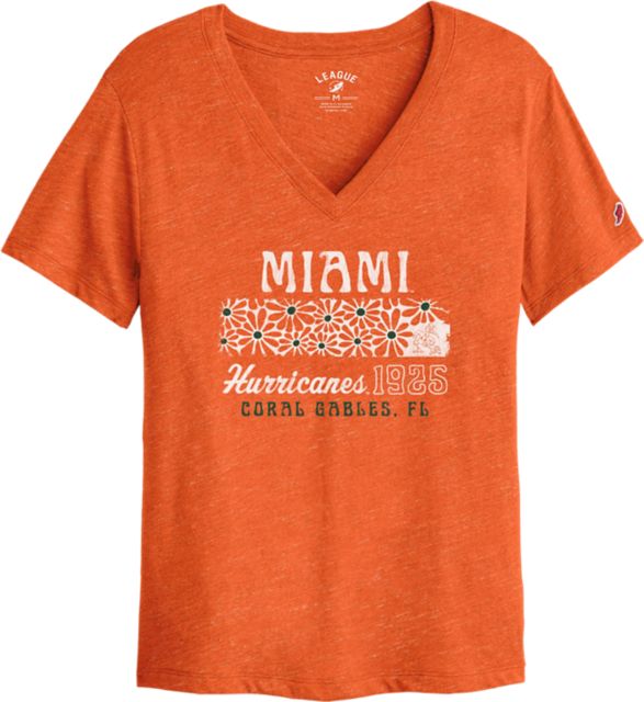 University of Miami Hurricanes Women's V-Neck Short Sleeve T-Shirt