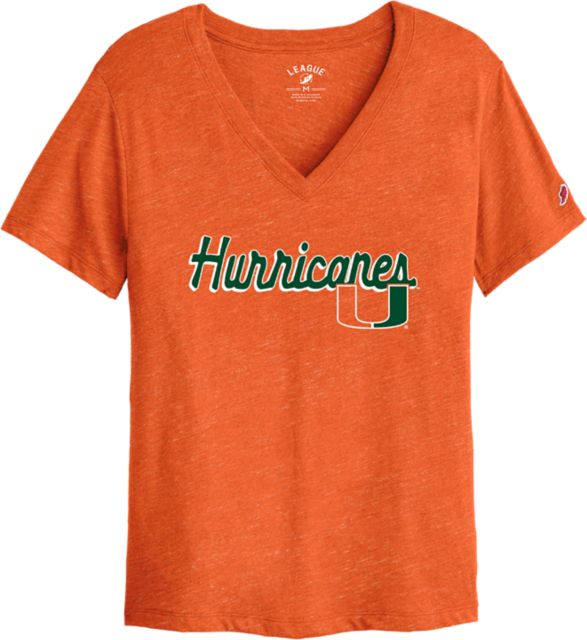 University of Miami Hurricanes Women's V-Neck Short Sleeve T-Shirt