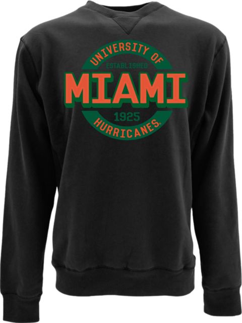University of Miami Sanded Crewneck Sweatshirt: University Of Miami