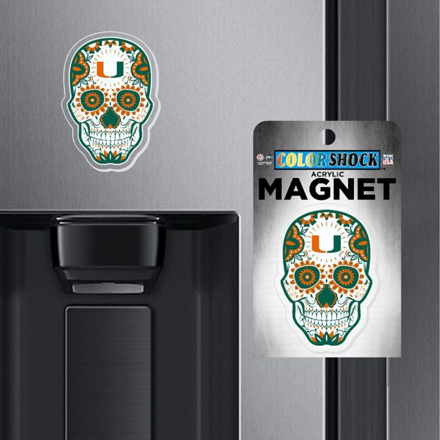 University of Miami 7 Sugar Skull Magnet"