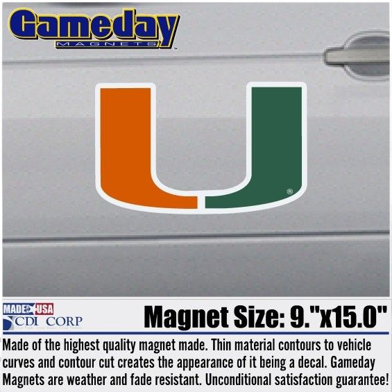 University of Miami 12x12 Magnet