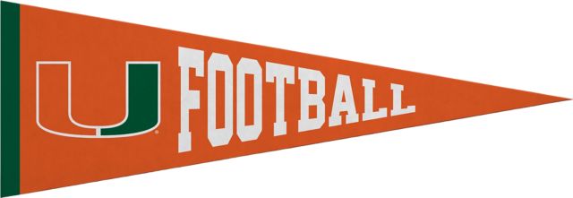 University of Miami 5x15 Football Pennant