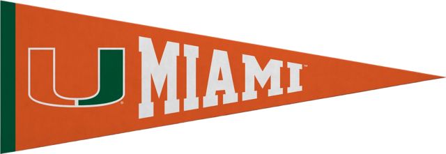 University of Miami 5x15 Pennant