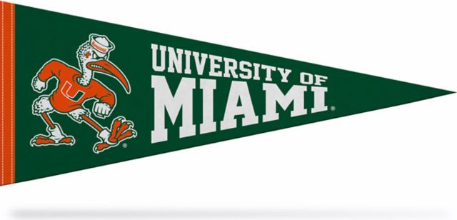 University of Miami Hurricanes 12" x 30" Pennant