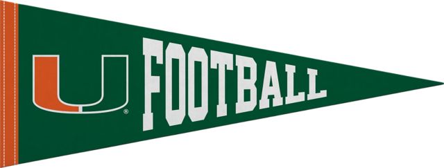 University of Miami 9x24 Football Pennant