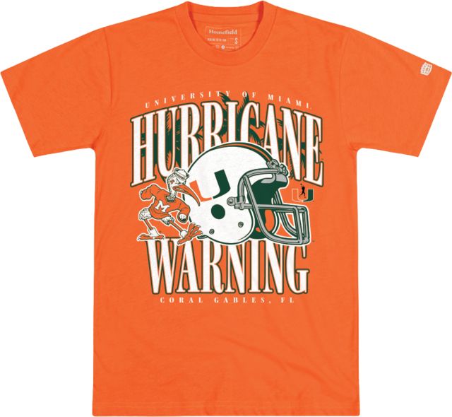 University of Miami Hurricanes Football Helmet Short Sleeve T-Shirt