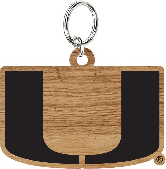 University of Miami Wood Key Tag