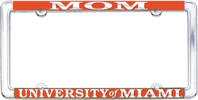 University of Miami Mom License Plate Frame