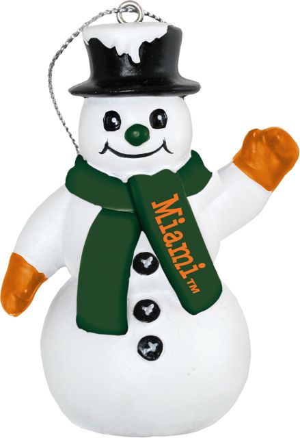University of Miami Hurricanes Snowman Ornament