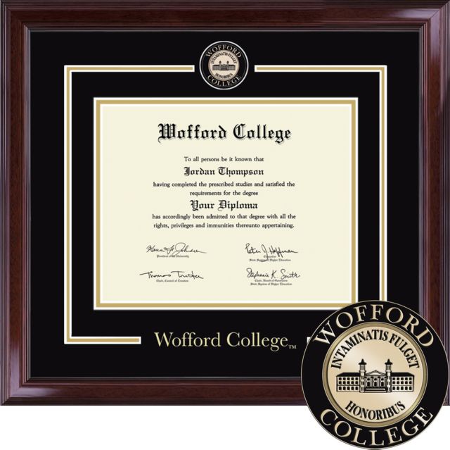 Wofford College Showcase Diploma Frame. Bachelors Wofford College