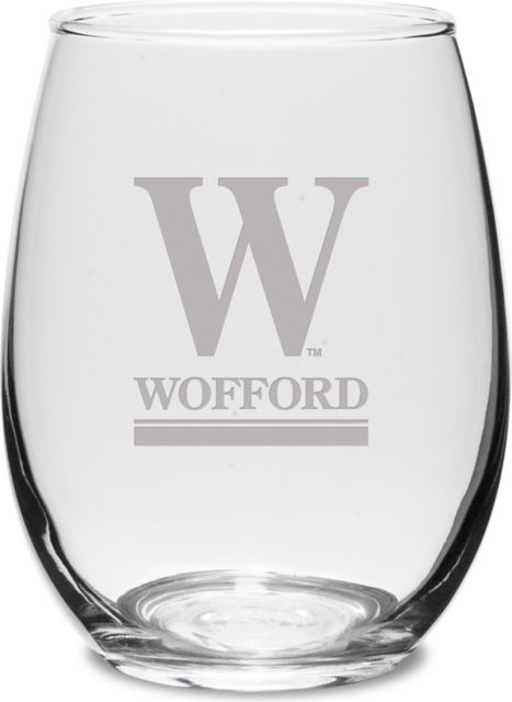 Wofford College 15 oz. Stemless Wine Glass