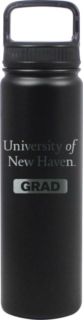 24 oz Matte Black Stainless Steel Water Bottle Grad