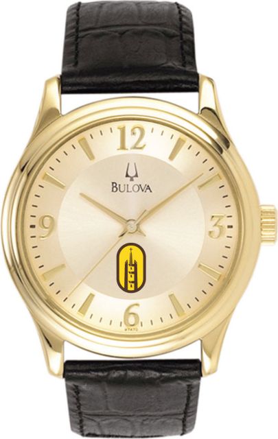 Bulova Men's Gold and Leather Watch - ONLINE ONLY