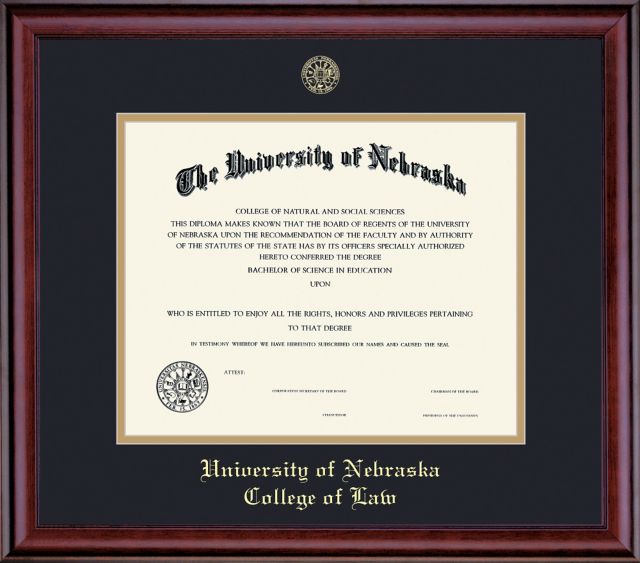 University of Nebraska - Lincoln 8.5'' x 11'' Classic Law Diploma Frame ...