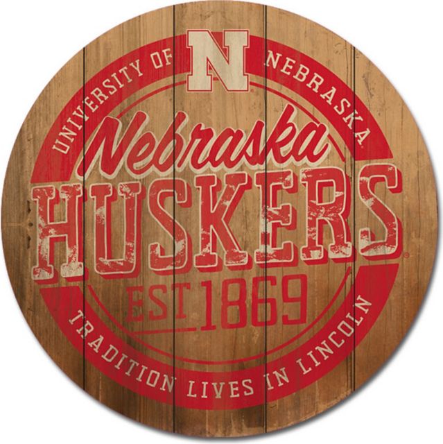 University of Nebraska - Lincoln Barrel Top Wall Mount 26''x26'' - ONLINE ONLY