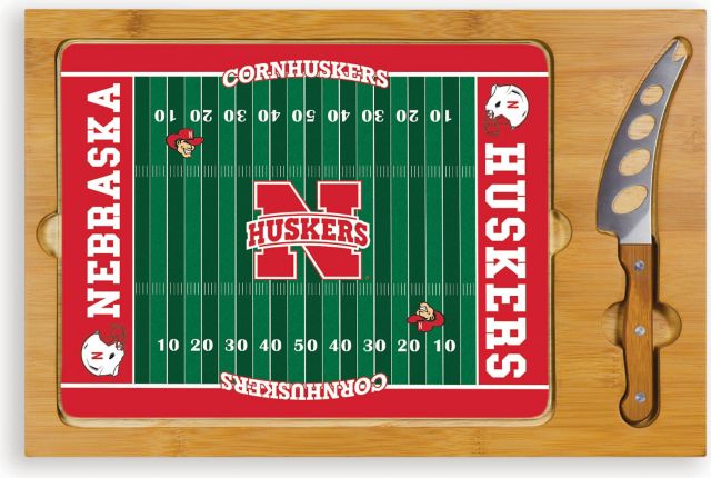 University of Nebraska Football Cutting Board with Knife - ONLINE ONLY