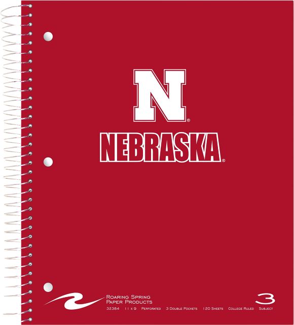 University of Nebraska - Lincoln 3 Subject Notebook