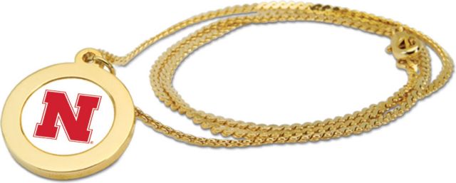 CSI Gold Pendant Necklace With Colored Medallian - ONLINE ONLY