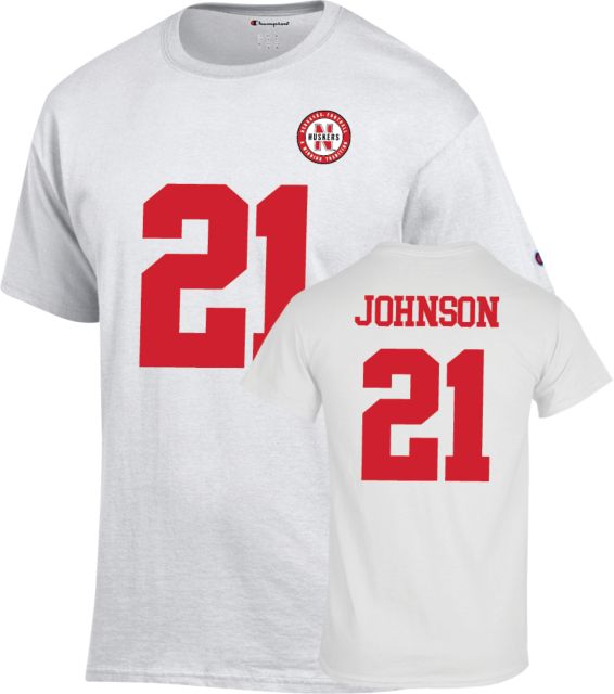 Nebraska Football T Shirt Johnson - 21 - ONLINE ONLY
