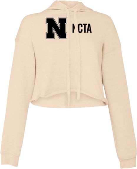 Nebraska Bella + Canvas Womens Heather Dust Cropped Fleece Hood NCTA Flat - ONLINE ONLY