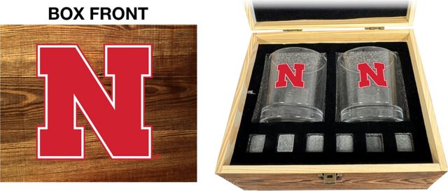 University of Nebraska - Lincoln Rock Glass Box Set