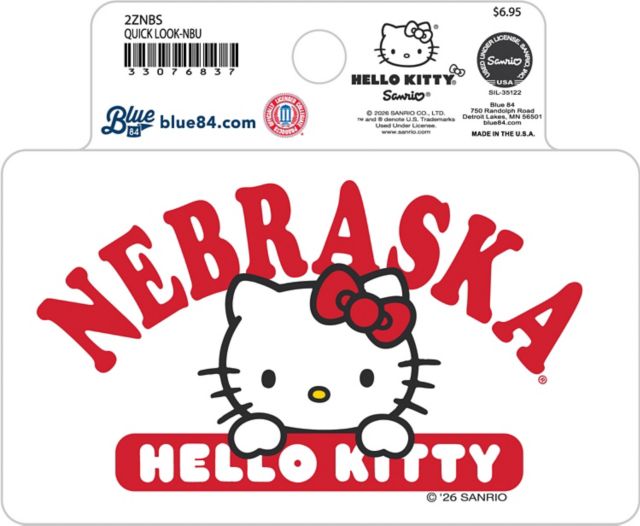 University of Nebraska Hello Kitty Full Size Sticker