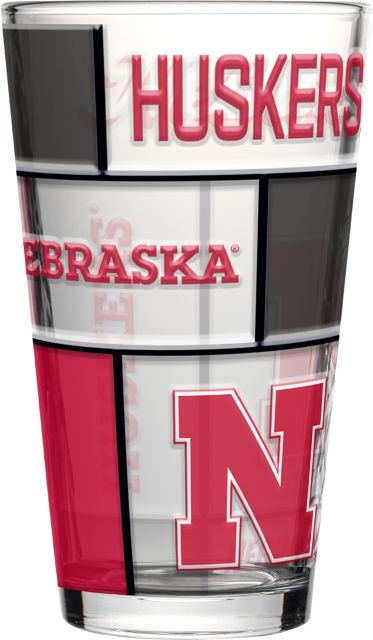 University of Nebraska - Lincoln 16oz Quilted Stained Pint Glass