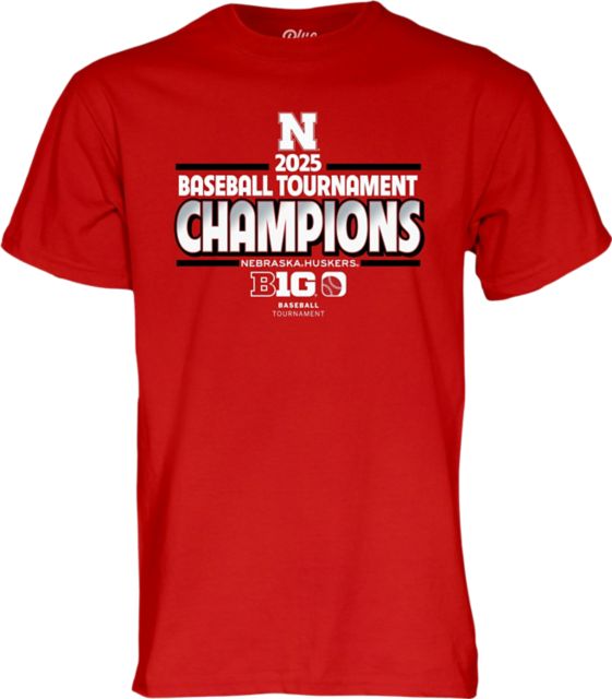 University of Nebraska - Lincoln Baseball 2025 Big 10 Tournament Champions Locker Room Short Sleeve T-Shirt