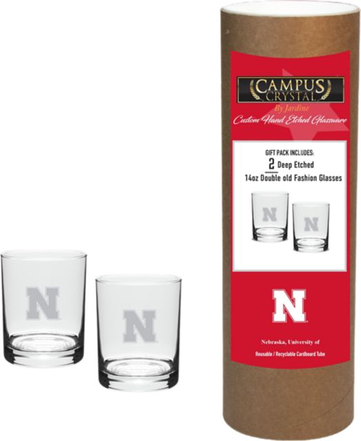 University of Nebraska - Lincoln 14 oz. Double Old Fashion Glass - Set of 2