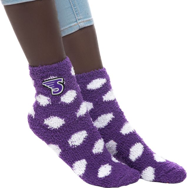Stonehill College Fuzzy Dot Socks