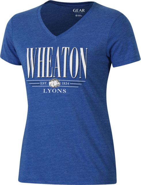 Wheaton College Lyons Women's V-Neck Short Sleeve T-Shirt