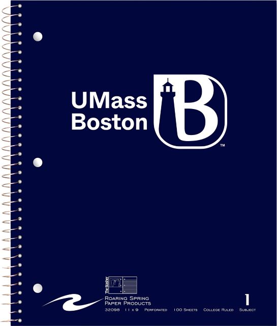 University of Massachusetts-Boston 120 Sheet Notebook