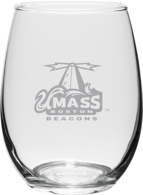 University of Massachusetts-Boston Beacons 15 oz. Stemless Wine Glass