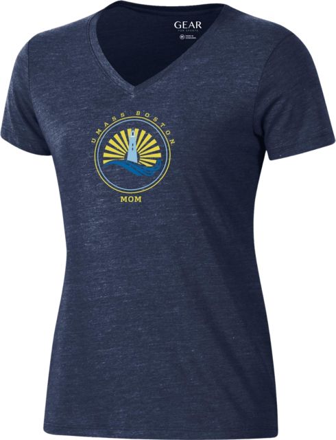 University of Massachusetts-Boston Beacons Women's Mom V-Neck Short Sleeve T-Shirt