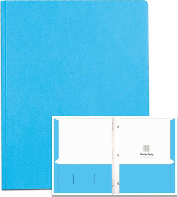 PORTFOL 2PKT 3PRONG LT BLUE