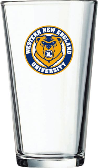Western New England University Golden Bears 16 oz. Glass