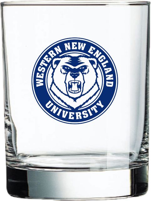 Western New England University Golden Bears 14 oz. Double Old Fashioned Glass