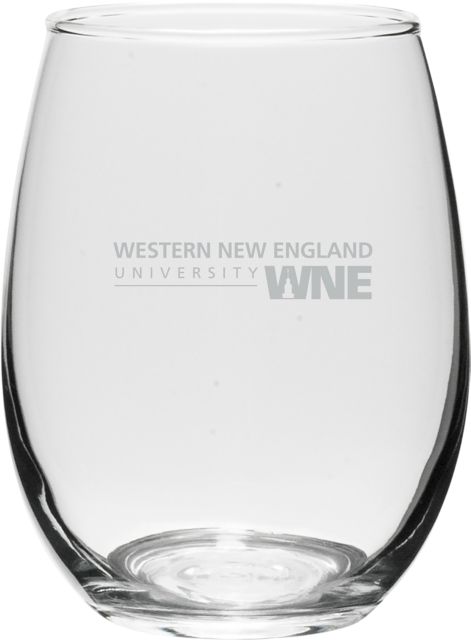 Western New England University 15 oz. Stemless Wine Glass