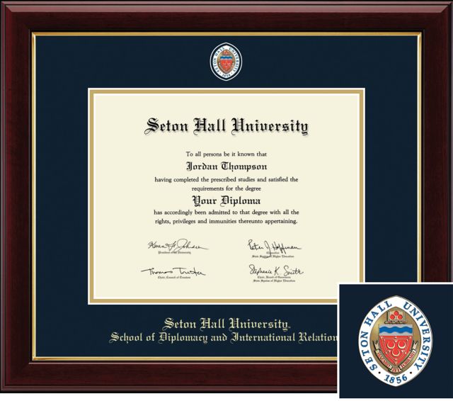 Church Hill Classics Masterpiece Diploma Frame. School of Diplomacy and International Relations - ONLINE ONLY