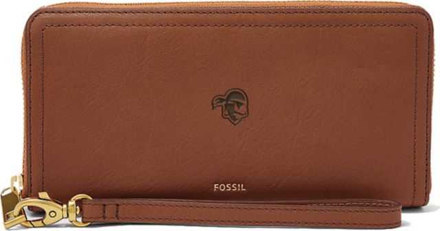 Fossil Leather Logan RFID Zip Around Clutch - Brown - ONLINE ONLY
